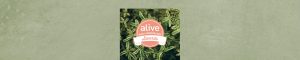 alive Awards of natural health logo on a green background.